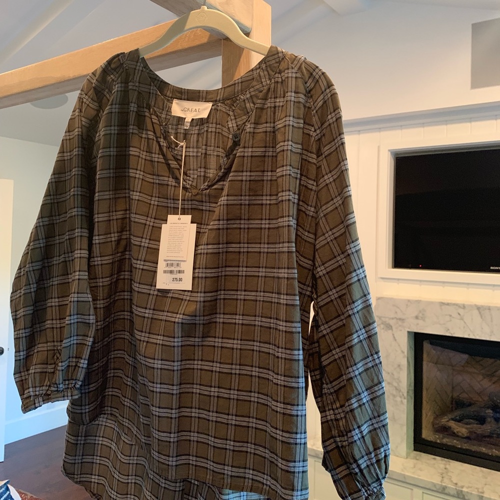 The Great! NWT Wildflower plaid cotton top Size S